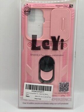 LeYi for Samsung Galaxy S26 5G Pink Rugged Phone Case w/ Slide Camera Cover